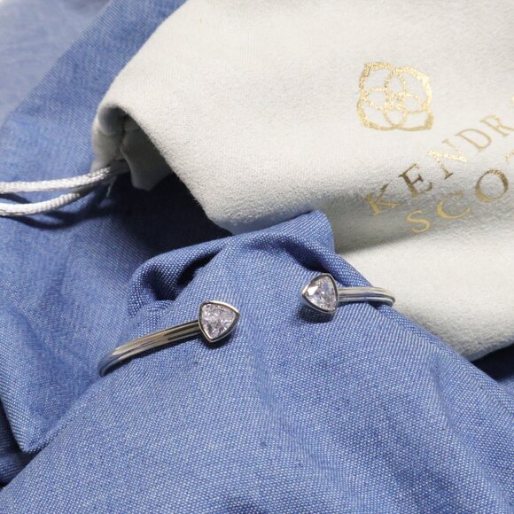 Kendra Scott Arden - Silver Cuff Bracelet White Crystal - Picture 3 of 3